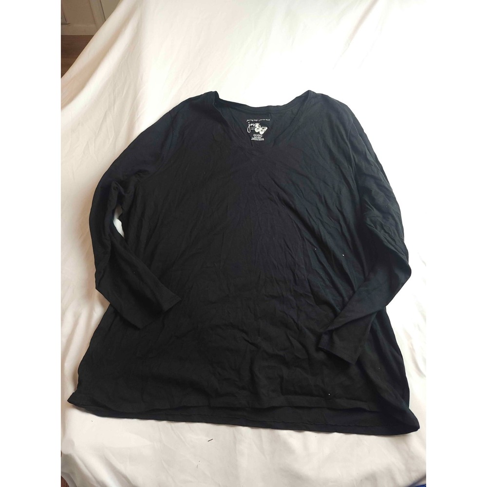 Just My Size Womens Long Sleeve T-Shirt Black Size 4X 26W/28W Casual Lightweight